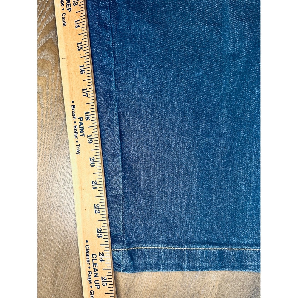 Time and Tru Women's Blue Denim Elastic Waist Wide Leg‎ Crop Jeans Size 14 - Picture 3 of 9